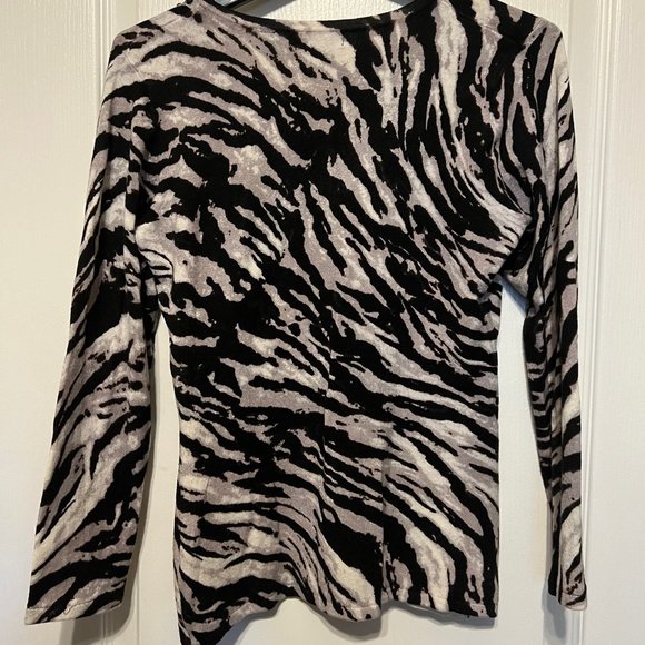 Motive-strechy sweater-zebra print-small-beaded-sequins - Picture 6 of 8